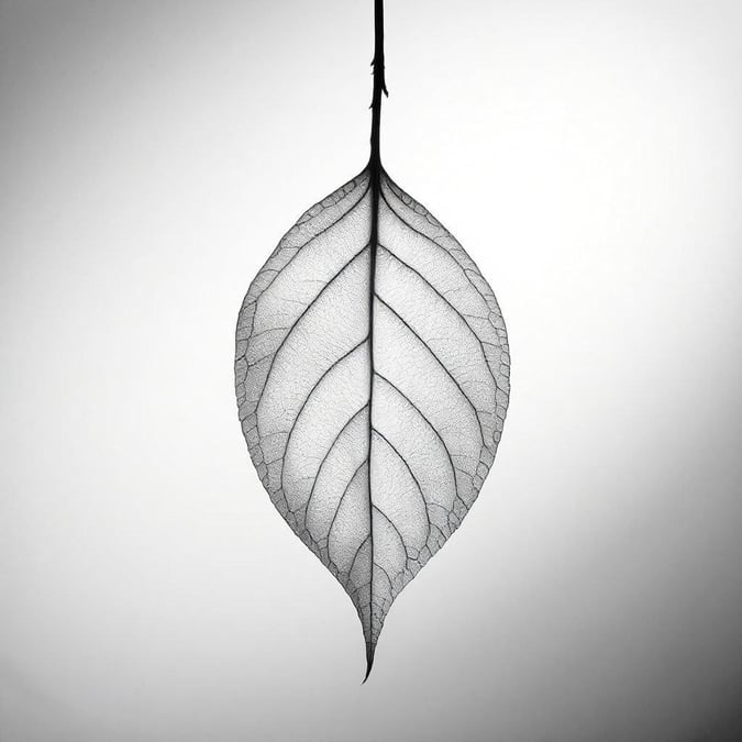 This beautiful black and white leaf wallpaper is perfect for anyone who loves nature and simplicity. The intricate details of the leaf are captured in stunning black and white, making it a great choice for those who want a unique and eye-catching design.