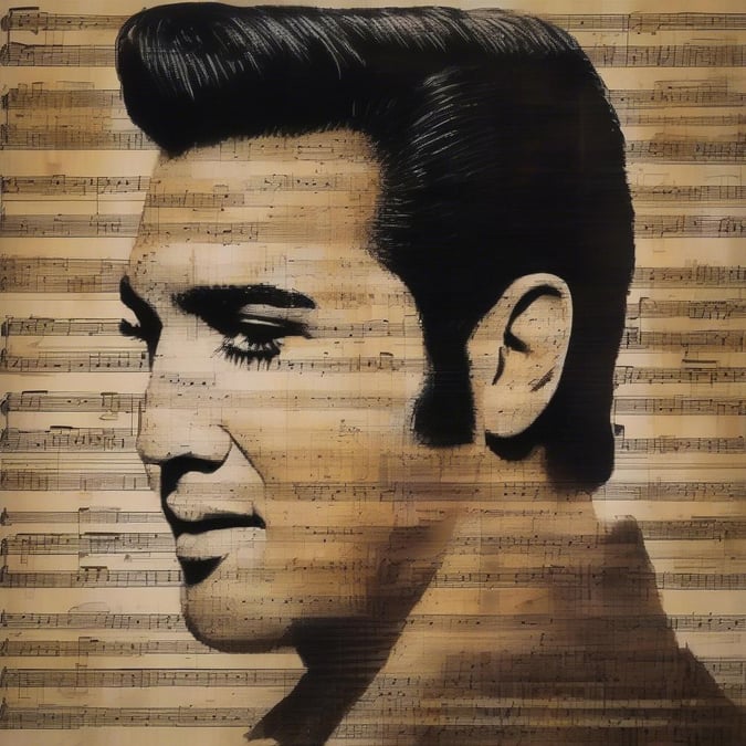 The legendary musician Elvis Presley captured in his iconic style on a wallpaper for the ultimate rock 'n roll fan.