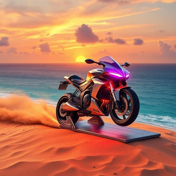 Get ready to hit the road with this stunning motorcycle wallpaper featuring a desert sunset. Perfect for car enthusiasts and adventure seekers alike, this wallpaper is sure to inspire your next journey.