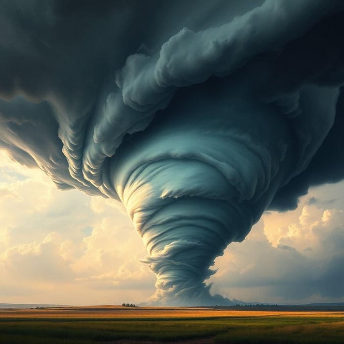 A breathtaking image of a tornado in the sky, capturing the raw power and beauty of nature.