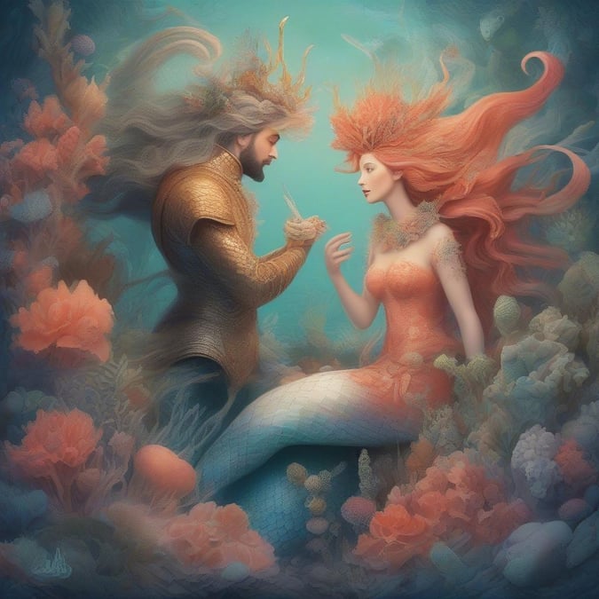 A romantic underwater wedding scene, perfect for a unique and memorable celebration.