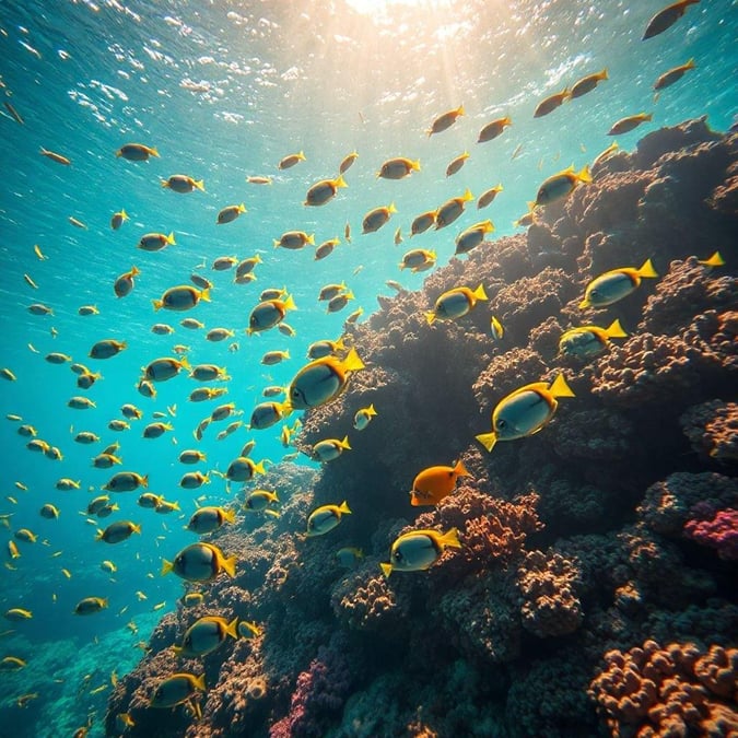 This stunning wallpaper captures the beauty of an underwater scene, perfect for desktop and mobile use.