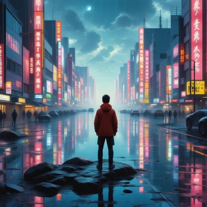 Dyk ned i den livlige verden af anime med dette fantastiske futuristiske Tokyo bylandskab baggrundsbillede. De neonlysede gader og det våde fortov skaber en fascinerende refleksion af byens energi, mens de fjerne bygninger og den mørke himmel tilføjer dybde og mystik til scenen. Perfekt til brug på skrivebord og mobil, dette baggrundsbillede vil helt sikkert transportere dig til en verden af vidundere og spænding.