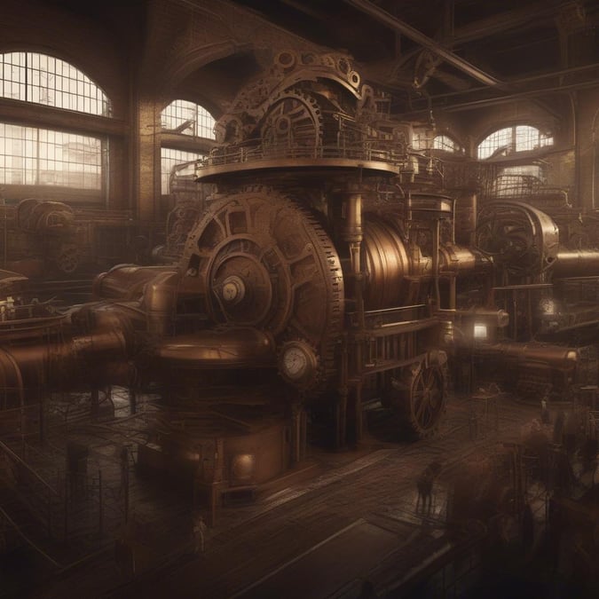 Enter a world where steam power meets modern machinery. A bustling workshop at the edge of the industrial age.