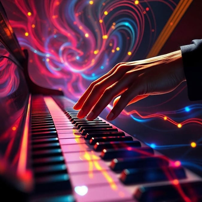 Elevate your mood with the soulful melody from this passionate piano player. This wallpaper transports you into a symphony of creativity and inspiration.