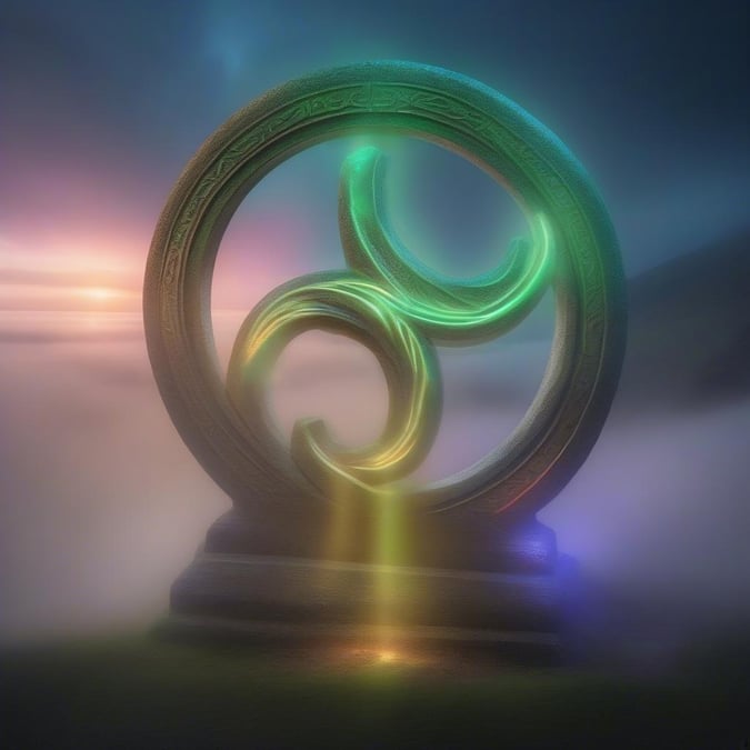 Experience the mystical beauty of Celtic art with this mesmerizing, digital rendering of a St. Patrick's Day-themed knotwork. Watch as light and color converge in an intricate dance that represents both unity and the celebration of Irish heritage.