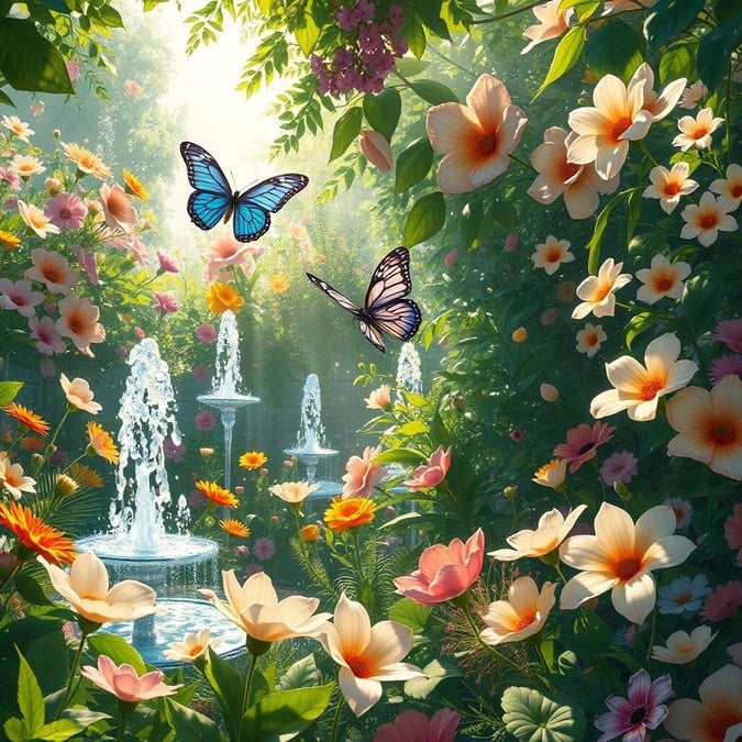 Get ready to be transported to a whimsical world of wonder with this enchanting wallpaper featuring butterflies in a garden. Perfect for kids and cartoon lovers, this image is sure to delight and inspire.