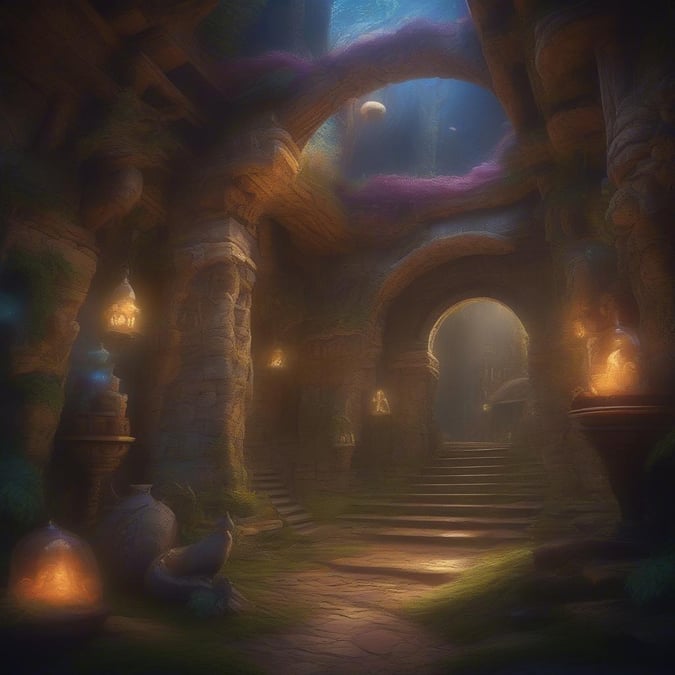 Enter the ancient sanctuary where mythical guardians are said to rest. The glowing crystals and ornate columns invite you into a mystical realm, where legends whisper of powerful artifacts waiting to be discovered. Will you find them? This enchanted wallpaper is perfect for those who crave the thrill of adventure.