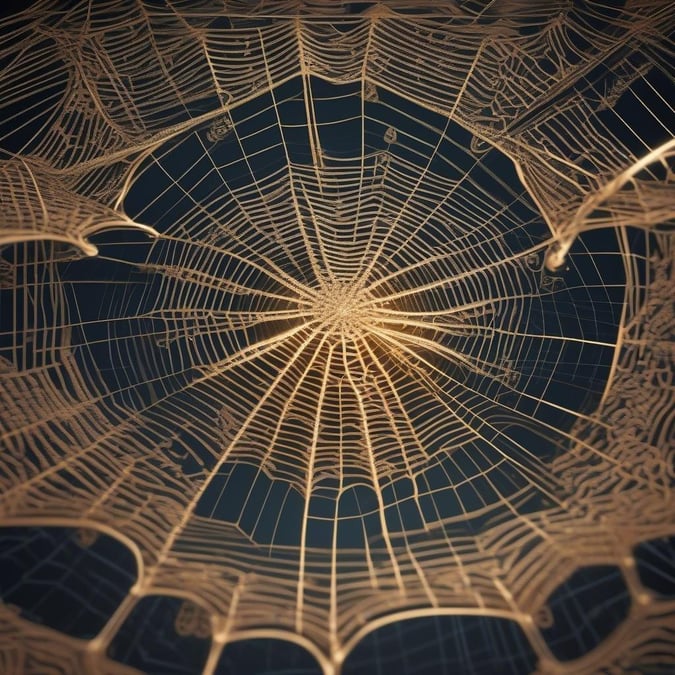 This mesmerizing wallpaper captures the intricate beauty of spiderwebs against a dark backdrop. Perfect for desktop and mobile devices.