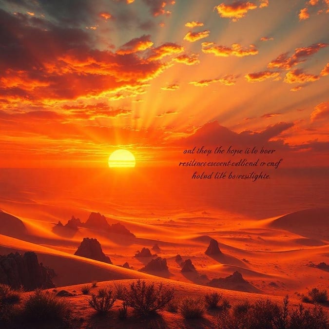 A profound quote set against a breathtaking sunrise, symbolizing hope and renewal.