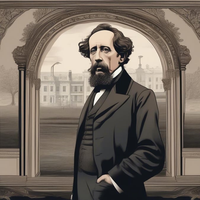 A portrait of the famous novelist, Charles Dickens, captured in his prime. This wallpaper is a perfect fit for any desktop or mobile device under the 'Celebrities &#38; Icons' category.