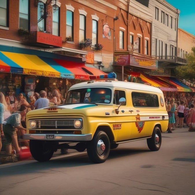 This image is a vintage-style illustration of an ambulance, perfect for adding a touch of nostalgia to your desktop or mobile wallpaper. The classic design and muted colors evoke a sense of history and tradition, making it a great choice for those who appreciate the past.