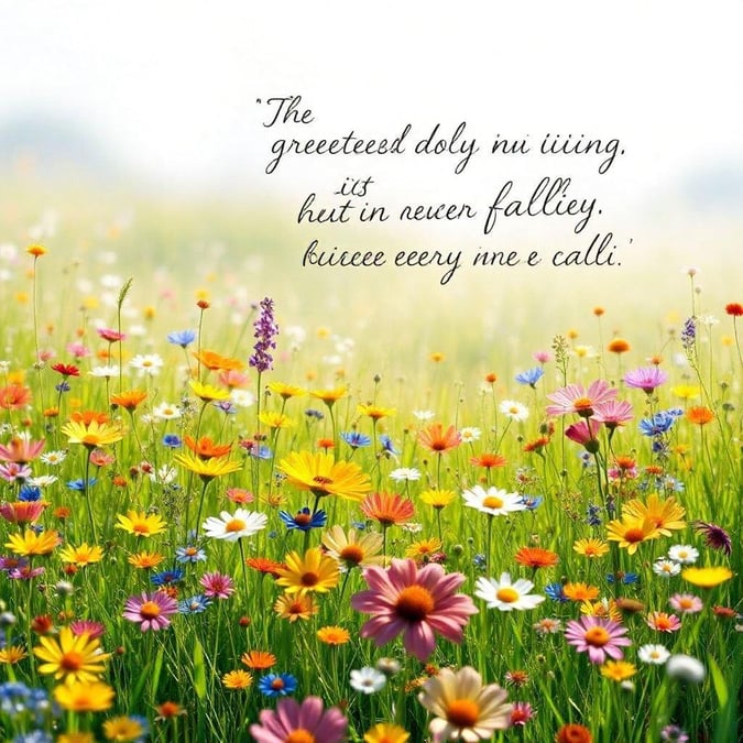 Feel inspired by this serene quote on nature, set against the backdrop of a vibrant flower field. Perfect wallpaper for those who appreciate a touch of whimsy and tranquility.