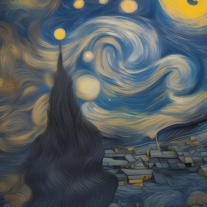 This stunning wallpaper features a vibrant depiction of the night sky, complete with swirling clouds and stars. The iconic painting by Vincent van Gogh is a masterpiece of post-impressionism, and this digital version is sure to add a touch of elegance to any room.