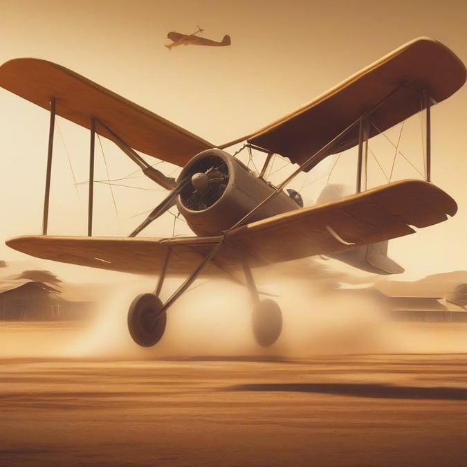 Soar through the skies with this vintage airplane wallpaper, perfect for adding a touch of adventure to your desktop or mobile device. The image features a classic biplane in flight, capturing the essence of travel and adventure.