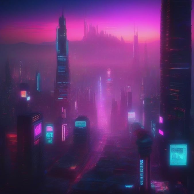 Immerse yourself in the vibrant world of neon and cyberpunk with this stunning cityscape wallpaper. The futuristic architecture and glowing neon lights create a mesmerizing atmosphere, perfect for desktop and mobile use.