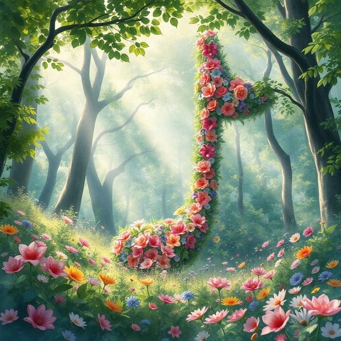 This wallpaper features a beautiful floral cross in the forest, perfect for anyone who loves nature and music.