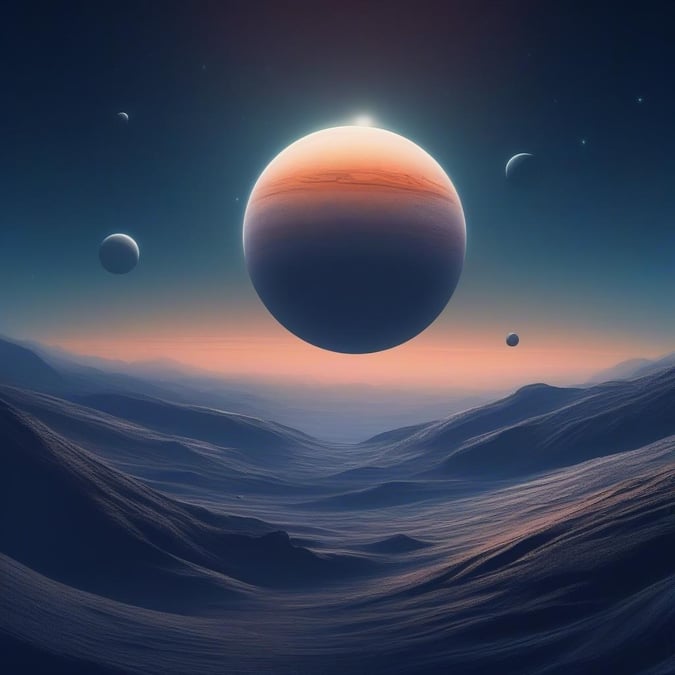 Explore the vastness of space with this stunning wallpaper featuring a planet and its moons.