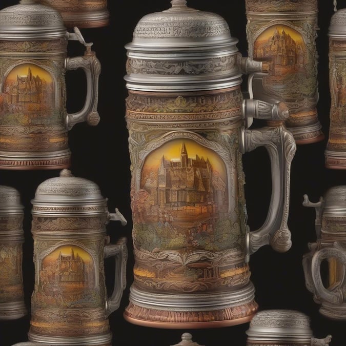 This beer mug captures the spirit of Oktoberfest, Germany's world-famous beer festival. The intricate design on the mug celebrates this annual event and its rich history, making it a perfect piece for your desktop or mobile wallpaper.