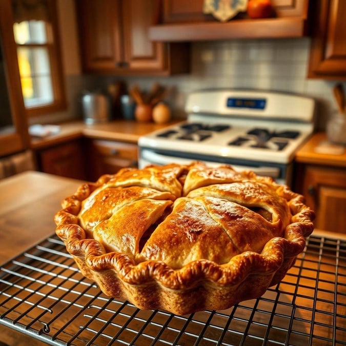 A cozy Thanksgiving dessert, this apple pie is the centerpiece of any holiday gathering.