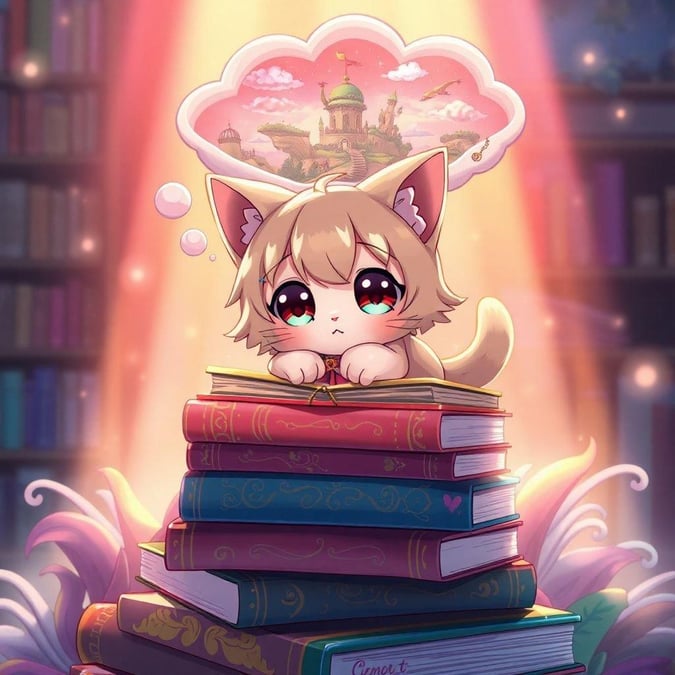 This adorable anime cat girl is a delightful addition to any desktop or mobile wallpaper. Her cute expression and vibrant colors make her a perfect fit for anyone who loves anime or cats. Whether you're a fan of fantasy or just looking for a fun and playful wallpaper, this anime cat girl is sure to bring a smile to your face.