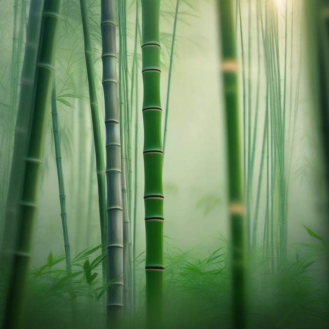 Step into a world of tranquility with this stunning wallpaper featuring a serene bamboo forest. The lush greenery and towering bamboo stalks create a sense of calm and peacefulness, perfect for your desktop or mobile device.