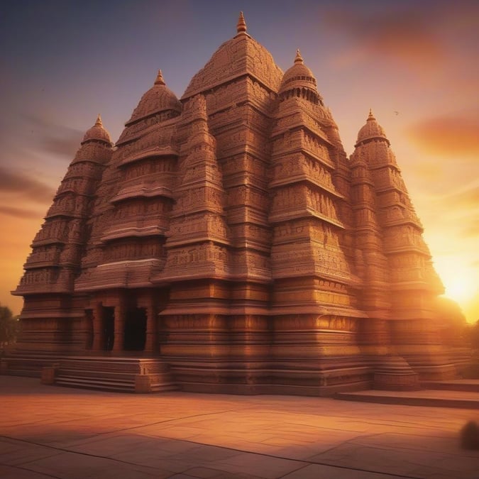 The Mahabodhi Temple Complex, located in Bodh Gaya, India, is a significant religious landmark representing the site where Lord Buddha attained enlightenment. The structure showcases traditional Indian architecture with multiple temple structures and the Great Buddha Statue on site.