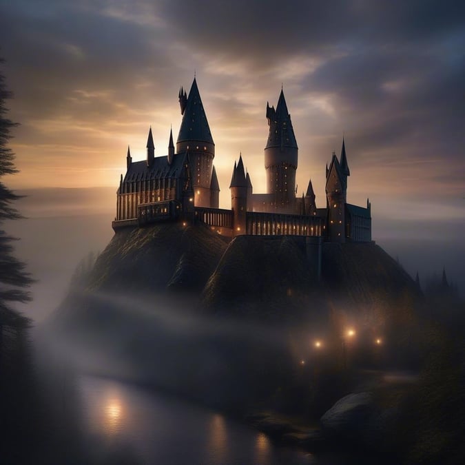 Welcome to the magical world of Harry Potter, where castles perched atop mystical cliffs overlooking a serene lake invite you into the enchanted realm of wizards and witches. Step into this iconic scene from the series that captured our imaginations with its tale of bravery, friendship, and the power of love.