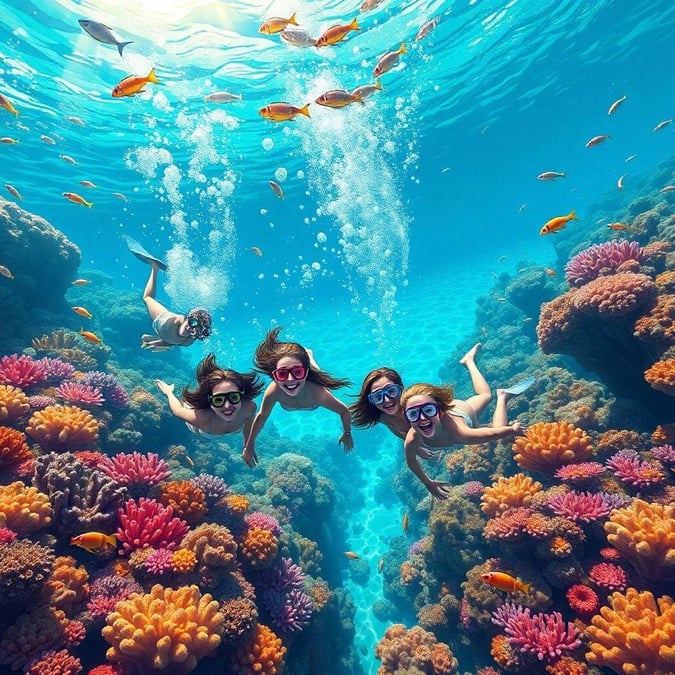 Dive into the vibrant world of coral reefs and marine life with this stunning wallpaper.