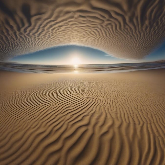 A serene and breathtaking view of sandy dunes at sunset, perfect for your desktop or mobile wallpaper.