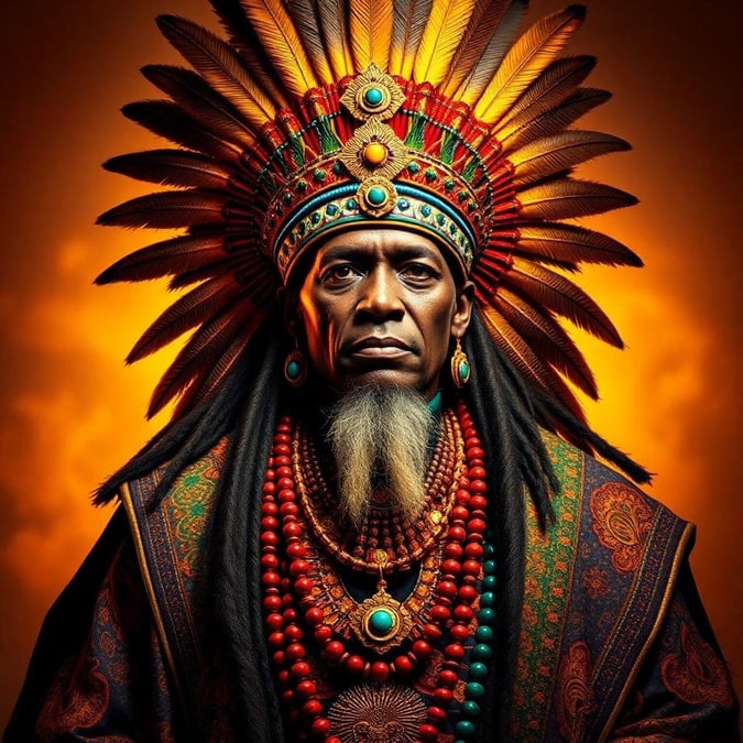 A portrait of a powerful African king, embodying strength and wisdom.