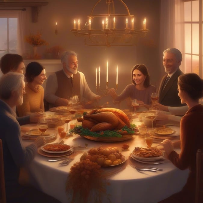 Gather 'round the table, where love and gratitude fill the air. This Thanksgiving wallpaper captures the essence of family, friendship, and the warmth of a shared meal. Let the golden glow of the setting sun and the laughter of loved ones inspire you to cherish the moments that matter most.