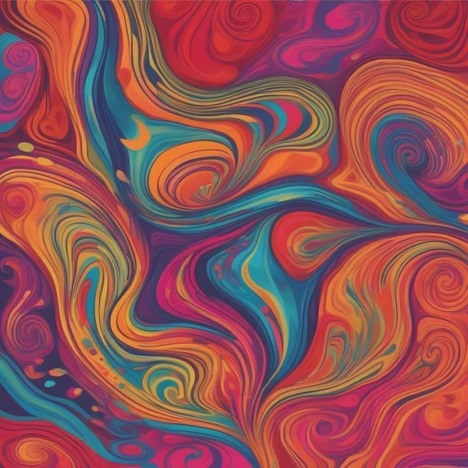 A mesmerizing, swirling abstract design in vibrant hues perfect for a festive desktop background on Valentine's Day.