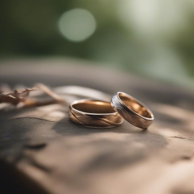 Exquisite silver wedding rings with a delicate Celtic knot design, symbolizing love's enduring connection. Perfect for couples celebrating their nuptial bond or anniversaries.