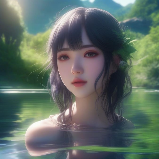 Sakura in the tranquil forest, a peaceful anime moment captured on your screen.