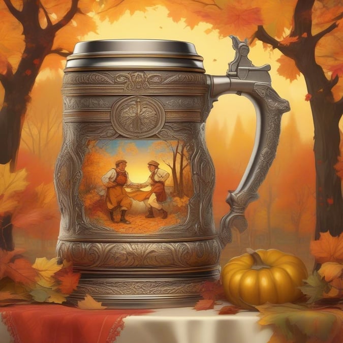 A festive mug celebrating the warmth of autumn and the spirit of Oktoberfest.