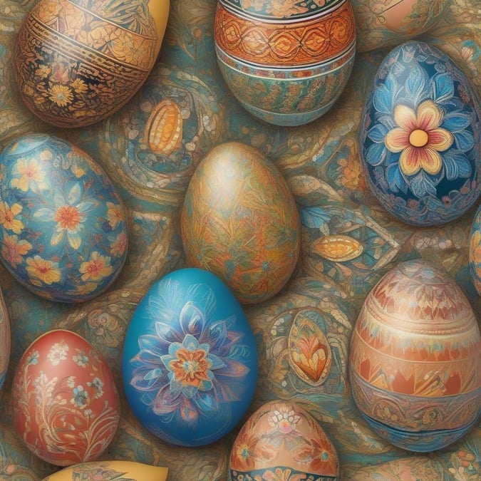 Add a touch of spring to your device with this beautiful Easter eggs wallpaper. Perfect for desktop and mobile use, this wallpaper features colorful eggs with intricate designs, sure to bring a smile to your face.