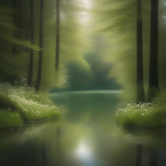 A tranquil forest meadow, perfect for an Easter morning walk.