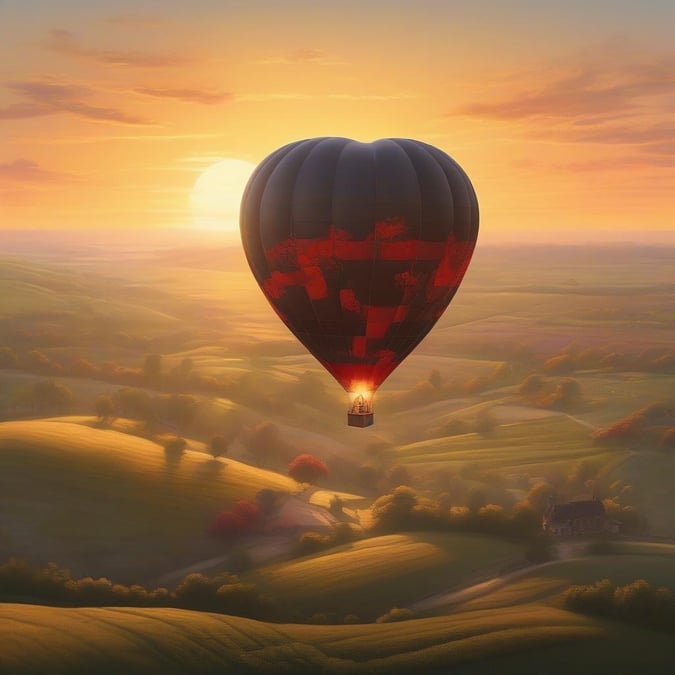 Experience the thrill of a hot air balloon ride as the sun sets over a picturesque landscape, creating a romantic and unforgettable scene.