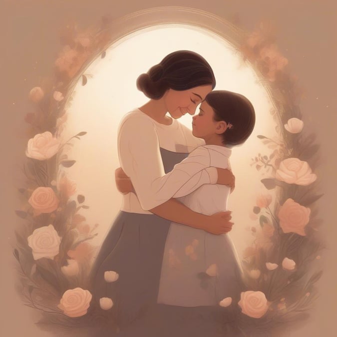 A heartwarming depiction of maternal affection on Mother's Day.