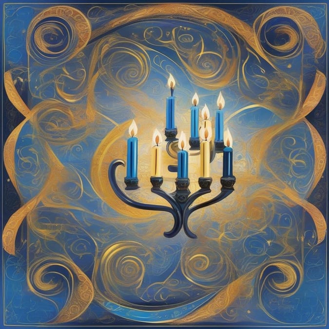 Celebrate the Festival of Lights with this beautiful Hanukkah wallpaper featuring a menorah with lit candles. The warm glow of the candles creates a cozy and inviting atmosphere, perfect for the holiday season.