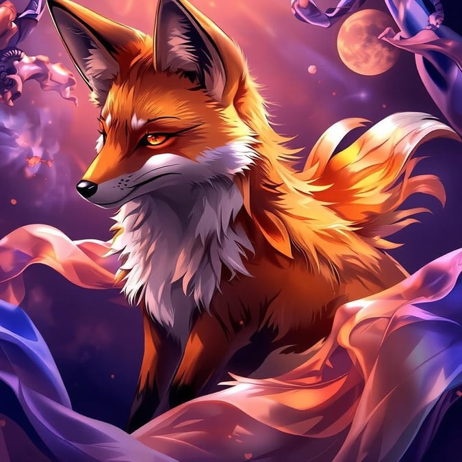 This mystical fox appears to be inviting you into its magical forest. The rich colors of the image are sure to make your screen pop!