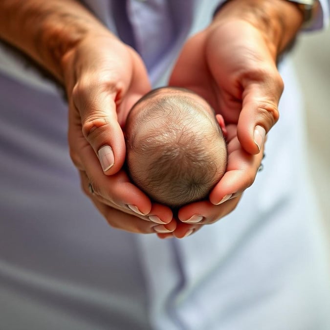 Holding the future in your hands. Father's day celebration at its best.