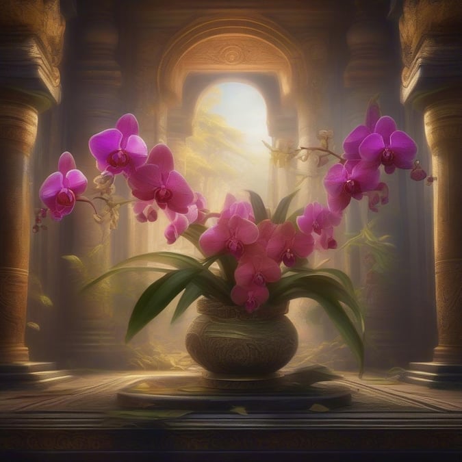 This beautiful orchid in a vase is perfect for adding a touch of elegance to any room. The delicate petals and vibrant colors of the orchid make it a stunning addition to any home decor.