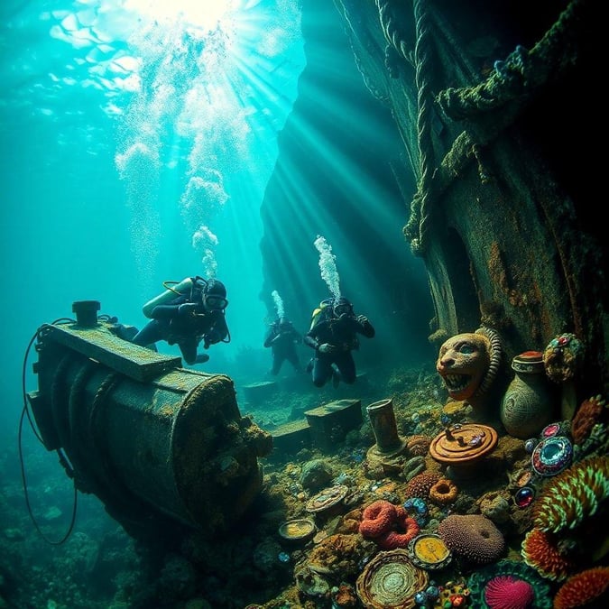 Explore the wonders beneath the ocean surface in this thrilling underwater adventure. Dive into a world of ancient artifacts and vibrant marine life, guided by the experienced divers navigating the dark depths.