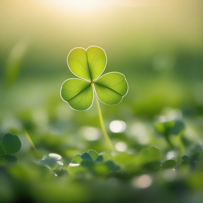 Feeling the luck of the Irish with this four-leaf clover, a symbol of good fortune and St. Patrick's Day celebrations.