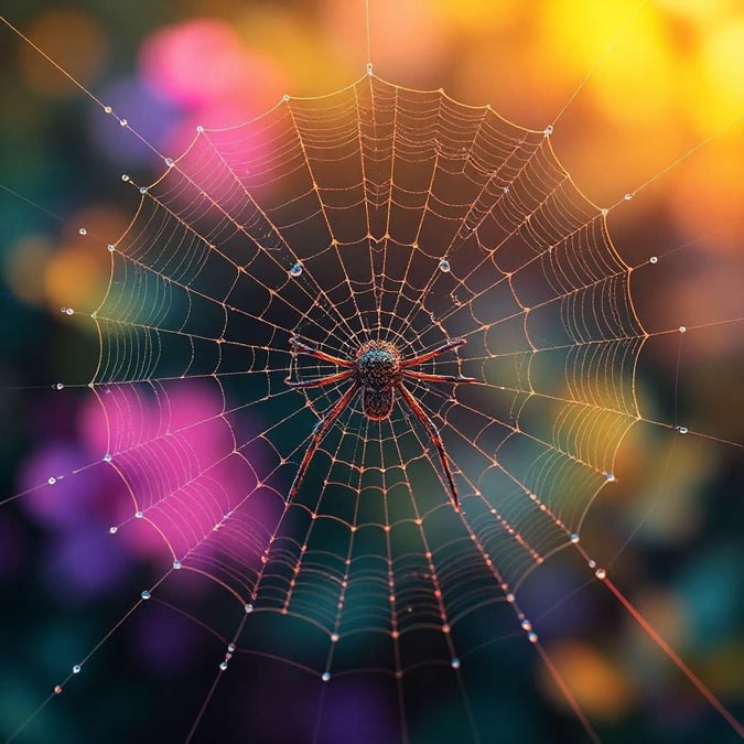 This wallpaper features a stunning spider web design, perfect for adding a touch of nature to your desktop or mobile device.