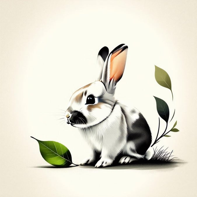 This minimalist wallpaper features a cute bunny in a serene setting, perfect for adding a touch of simplicity and charm to your desktop or mobile device.