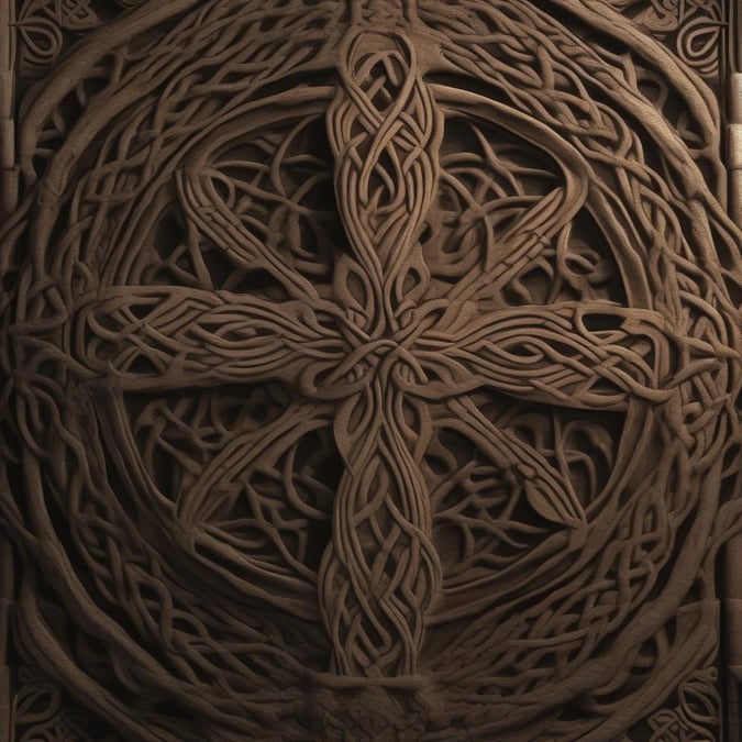 Add a touch of Celtic heritage to your desktop or mobile device with this stunning Celtic cross wallpaper.