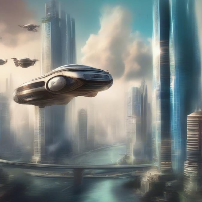 This futuristic urban landscape showcases advanced technology and a bustling metropolis, where cutting-edge science fiction comes to life.